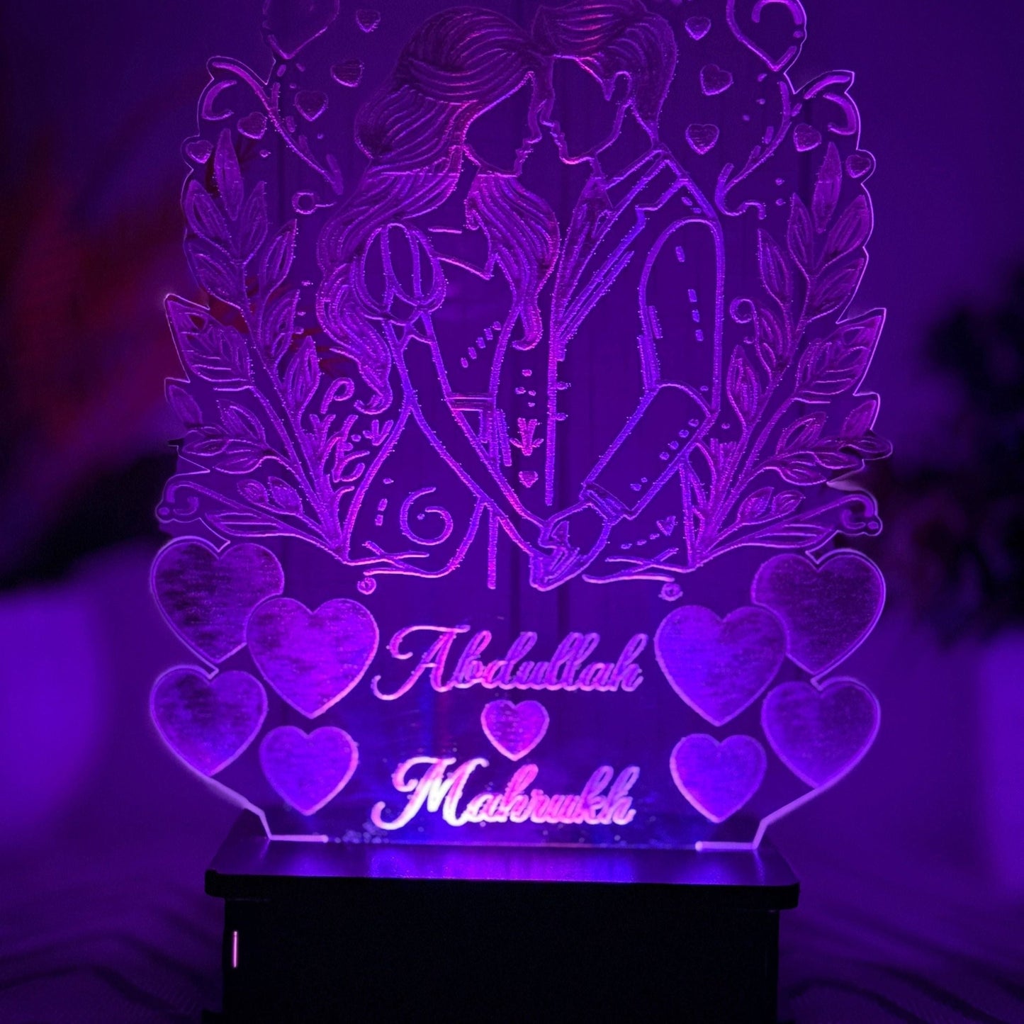 Beautiful Couple Customized 3dillusion Lamp