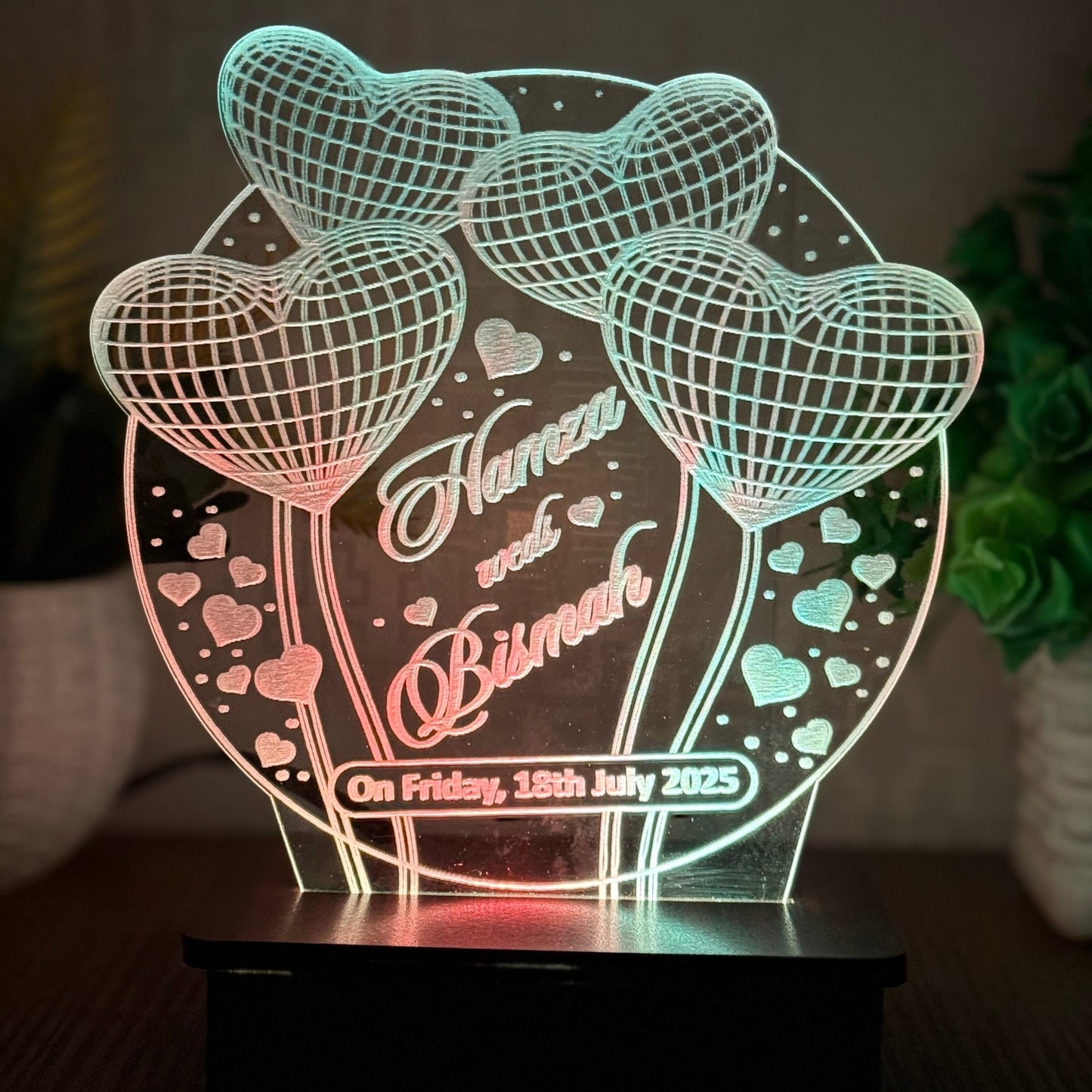 Heart Round 3d Customized Illuison Lamp
