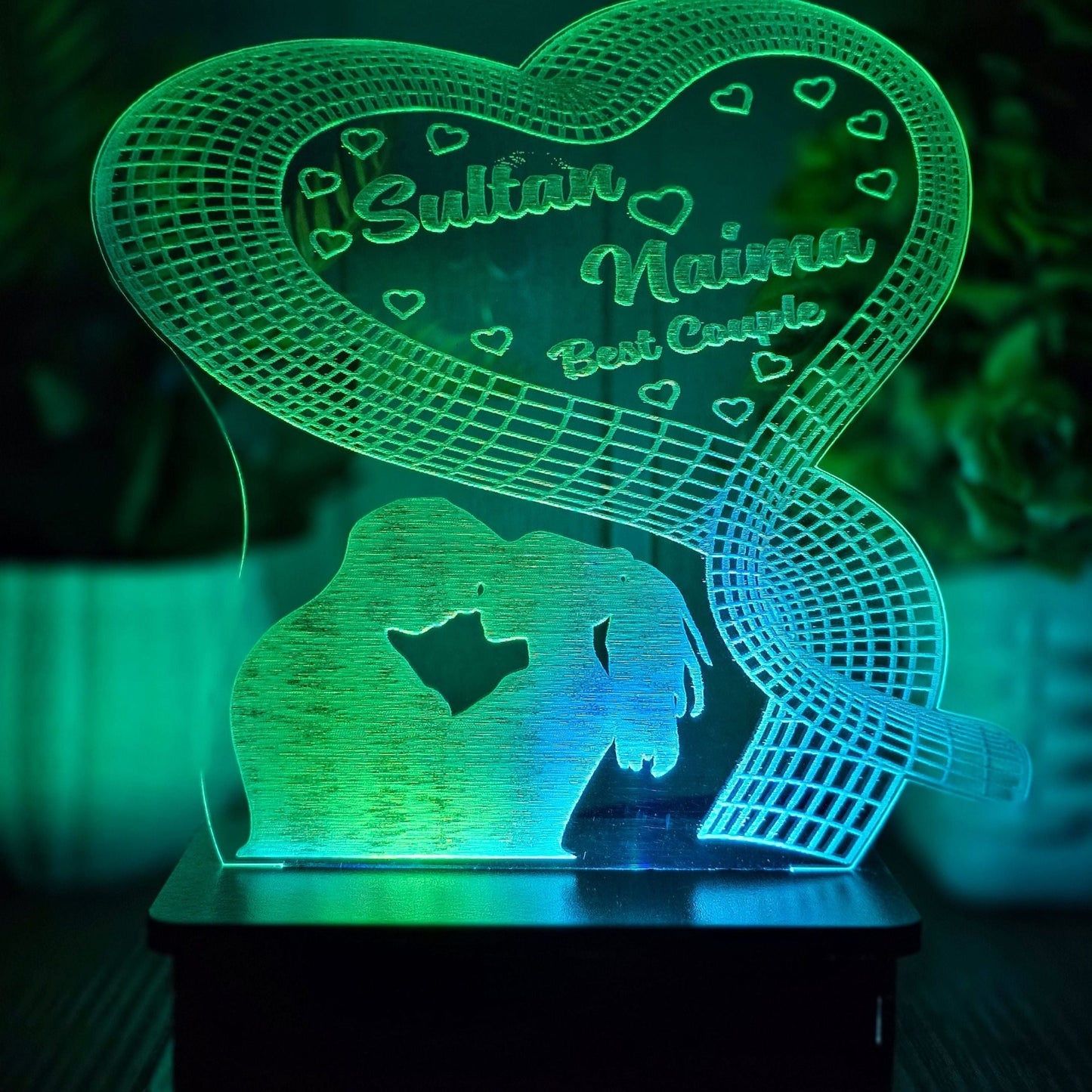 Pretty Couple Customised 3d illusion lamp