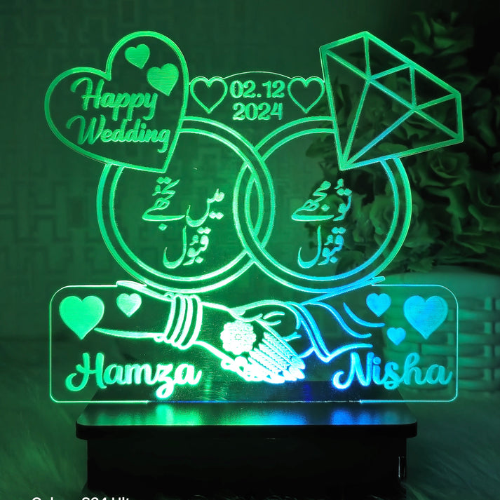 Tu Mujhe Qabool Main Tujhe Qabool Customized Illsuion Lamp