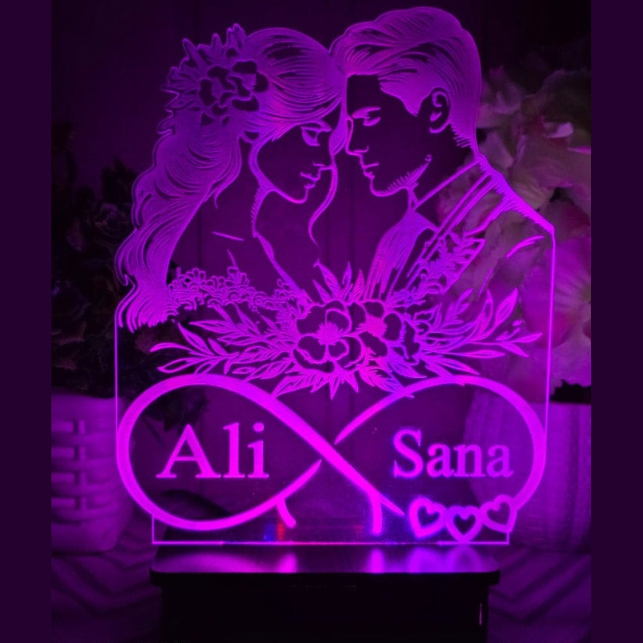 Wedding Couple Customised 3d illusion lamp