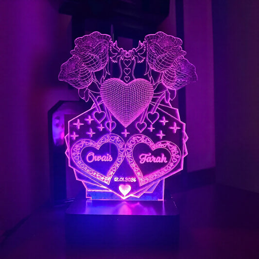 4 Rose 3d Customized Lamp