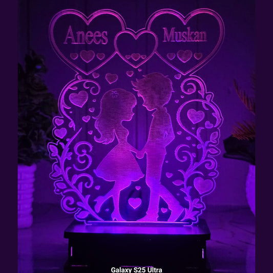 Young Couple 3d Customized Lamp