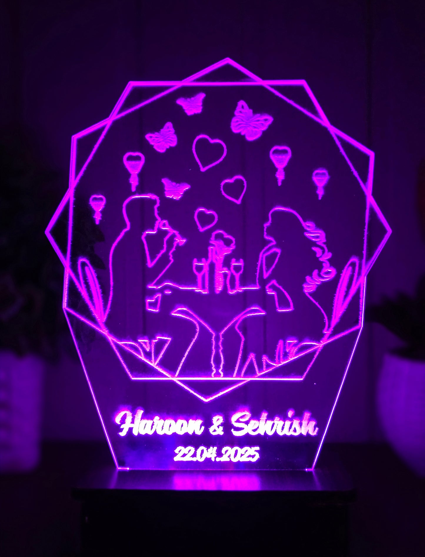 Forever Love 3d Customized illusion Lamp