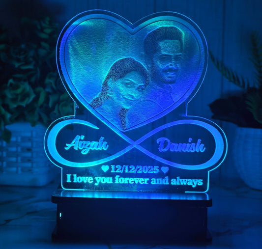 Heart 3d Customized Picture illusion Lamp
