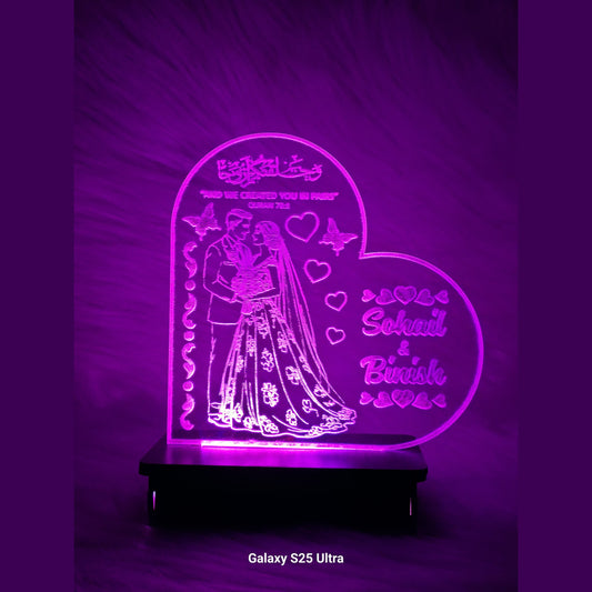 Beautiful Couple In Heart 3d Customized Lamp ZD-1