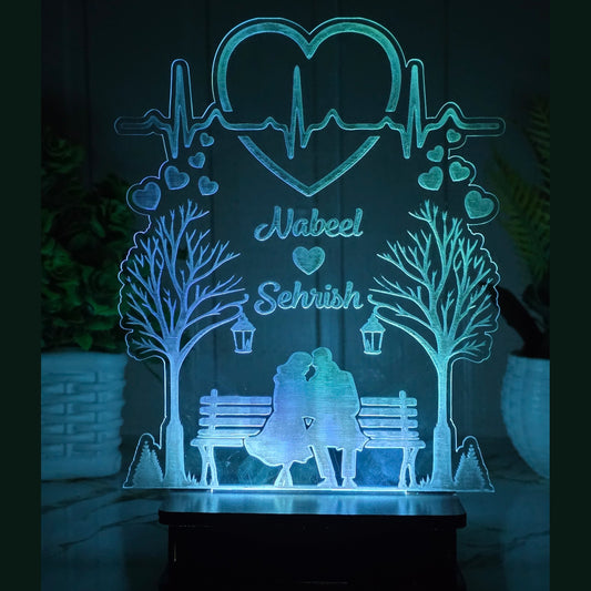 Couple And Tree 3d Customized Lamp