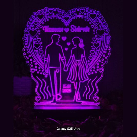 Walking Couple 3d Customized Lamp