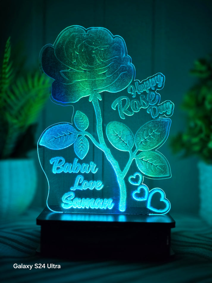 Rose And Leave Customized illusion lamp