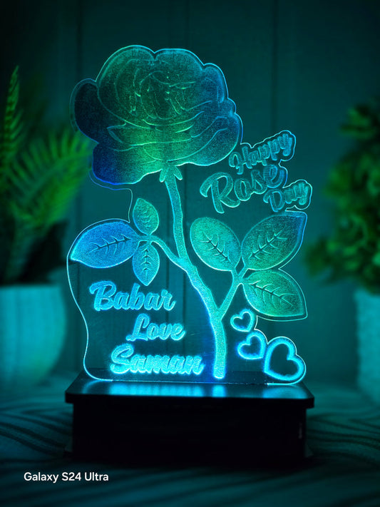 Rose And Leave Customized illusion lamp