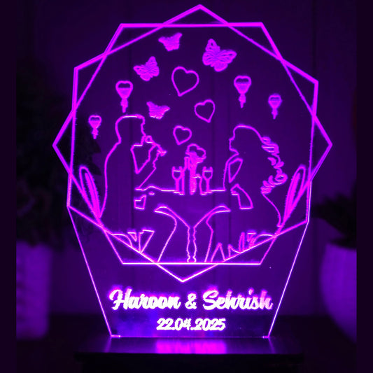 Forever Love 3d Customized illusion Lamp