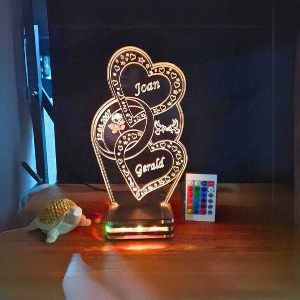 3d Ring Heart Customized Lamp