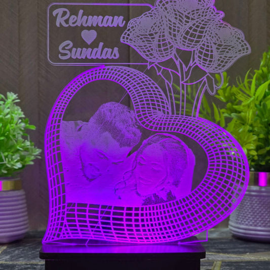 3Flowers 3d Picture Customized illusion lamps